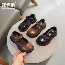梵卡豪儿童时尚公主鞋2024春秋新款韩版儿童软底玛丽珍单鞋小皮鞋