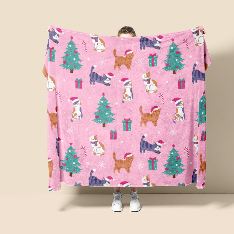 Navidad europea impresión digital franela mantas sofá suave mantas cálidas grandes cómodas al por mayor