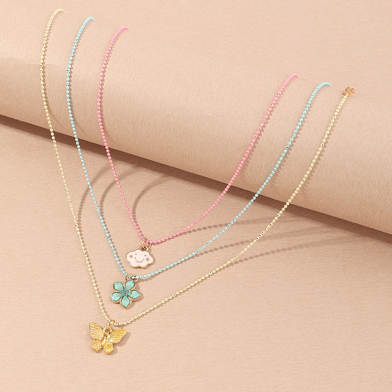 1 Set Fashion Butterfly Alloy Plating Kidu0027S Pendant Necklace