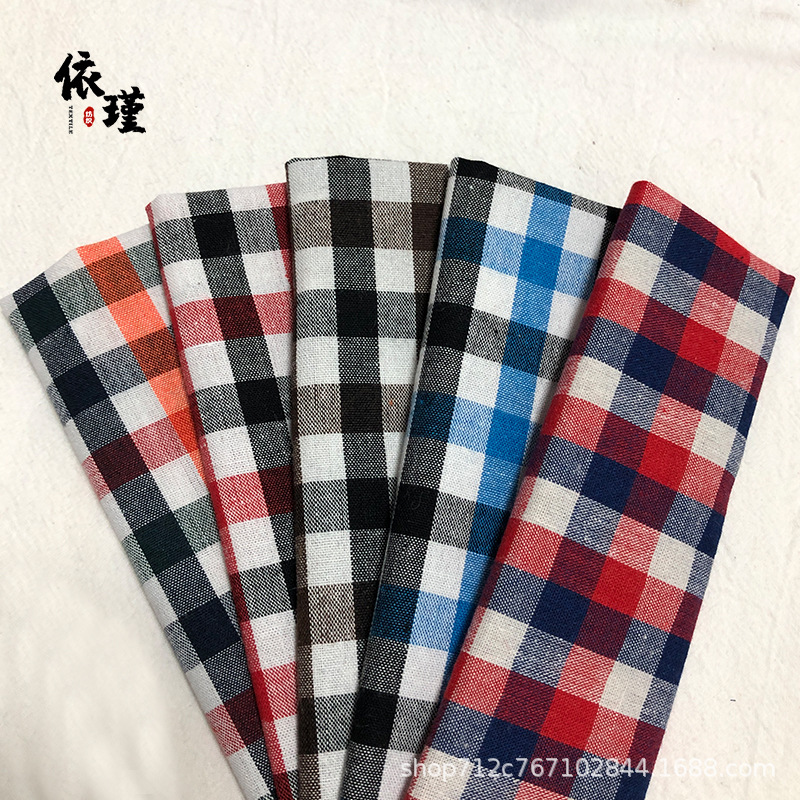 平纹小香风21s涤棉布料色織色织面料衬衫童装连衣裙小方格