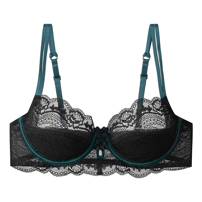 Ropa interior de encaje sexy europea y americana, estilo fino de verano, sujetador de deseo puro transpirable