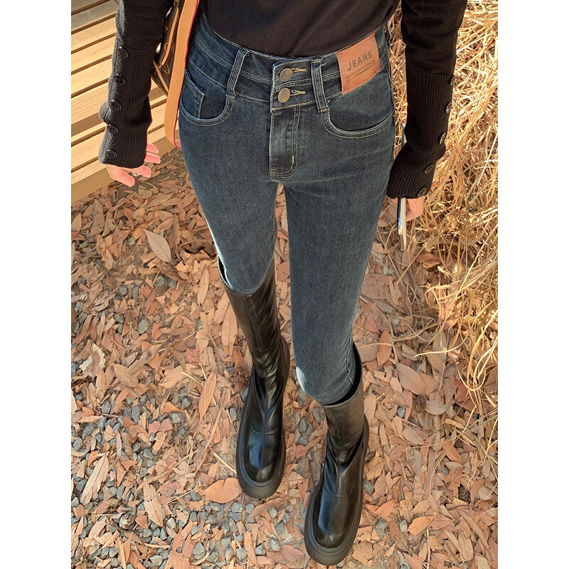 2026 New Korean Style High-Waisted Skinny Jeans for Women, Slim Fit, Stretchy Pencil Pants for Petite Figures 2026 New Korean Style High-Waisted Skinny Jeans for Women, Slim Fit, Stretchy Pencil Pants for Petite Figures