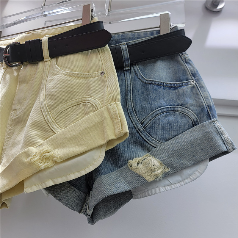Pantalones Cortos de Mezclilla para Mujer de Tiro Bajo y Corte Ajustado