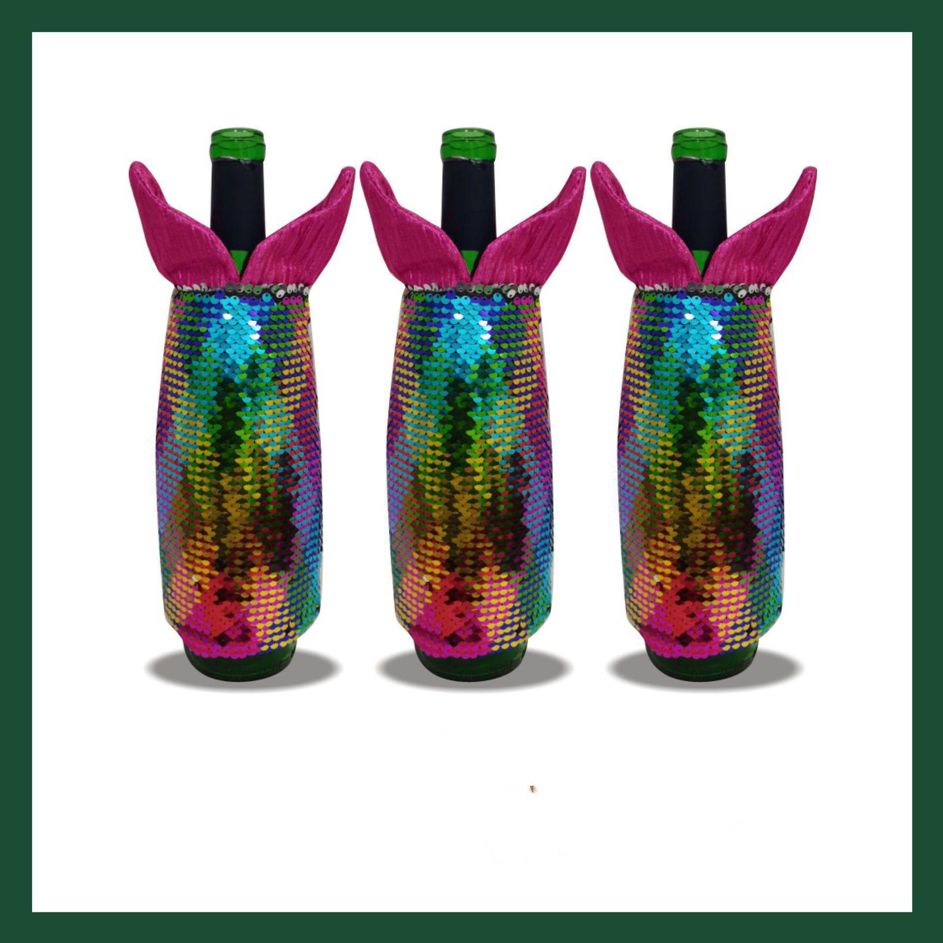 Nuevas necesidades diarias de Navidad/cubierta de botella de vino de Navidad/Decoraciones de Navidad/Cuentas de sirena-cubierta de botella de vino