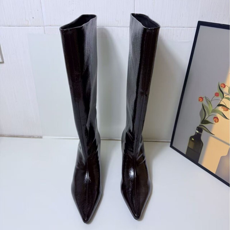 2025 Autumn/Winter New Style Kitten Heel Riding Boots British Style Pointed Toe Over-The-Knee Long Boots Wide Circumference High Boots for Women 2025 Autumn/Winter New Style Kitten Heel Riding Boots British Style Pointed Toe Over-The-Knee Long Boots Wide Circumference High Boots for Women