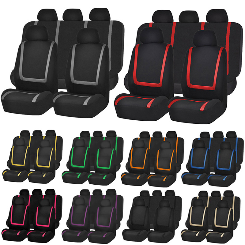 Cross-Border New Model Car Seat Covers for Five Seats, Universal Black and Blue Striped Full-Cover Seat Covers, Suitable for All Seasons