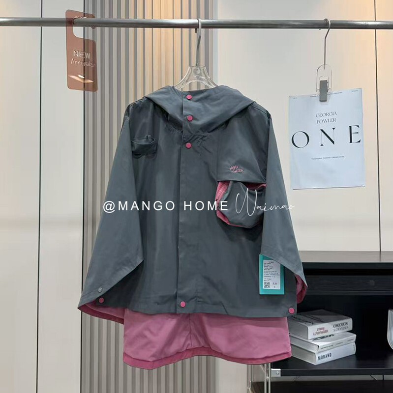 轻量露营徒步户外工装斗篷外套休闲连帽披肩夹克男女款  9373|undefined