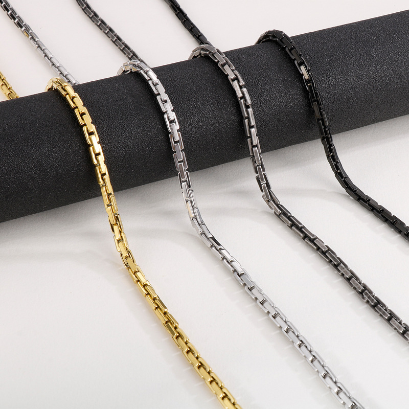 18g Weight Titanium Steel Hip-Hop Geometric Plating Bracelets Necklace