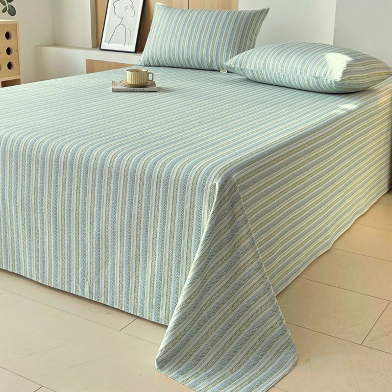 Sábana de tela gruesa vieja de algodón puro pieza individual 100 algodón engrosamiento lino dormitorio pieza individual traje de tres piezas Four Seasons Universal New