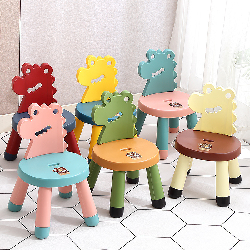 Cartoon Baby Portable Home Stool Baby Dining Chair Thickened Children's Back Chair Children's Eating Seat Wholesale