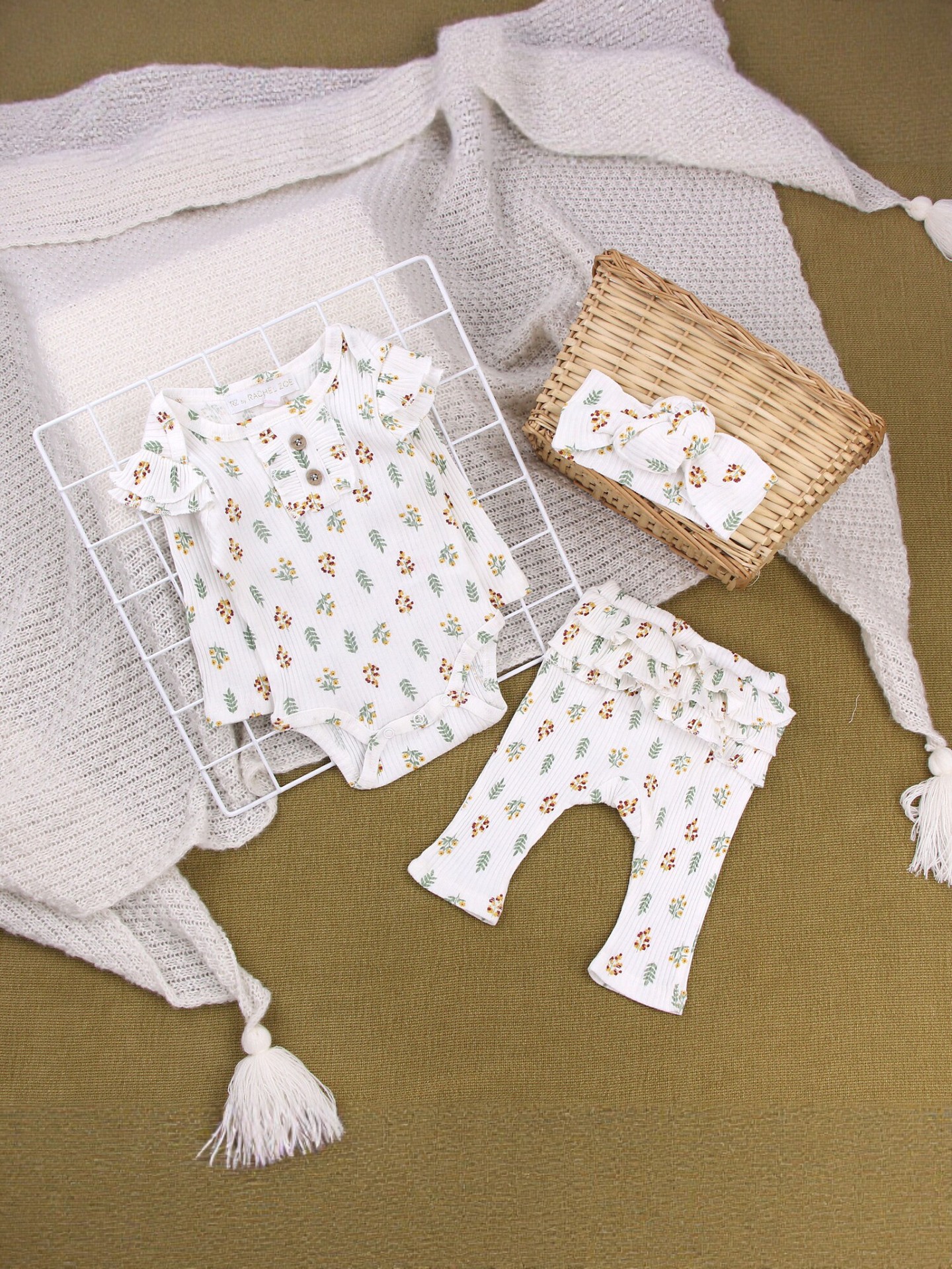 Bebés recién nacidos de algodón, ropa de bebé, ropa de bebé, ropa de impresión, ropa de pantalones, banda de pelo, ropa de bebé