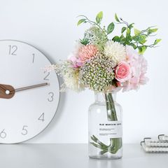 裝飾品繡球花束仿真花植物盆景婚慶INS風仿真花牆玫瑰花MW66781