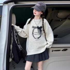 女童毛衣2025新款秋冬季儿童针织衫内搭女孩圆领打底毛线衣中大童