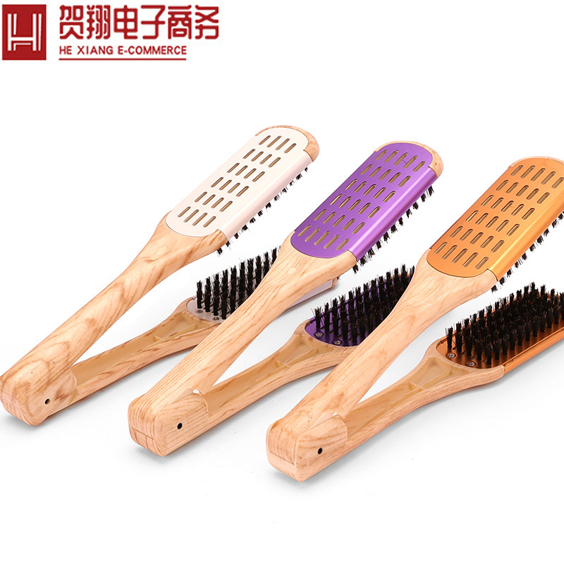 클립형 빗, 스타일링 빗, 미용용품, 연잎나무 통풍 빗, 고온에 강한 스트레이트 빗, 돼지털 스트레이트 빗