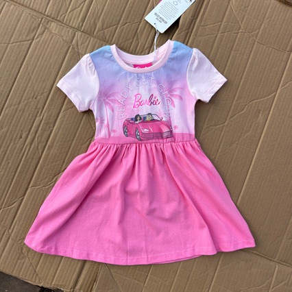 26新芭比棉衣连衣裙 卡通汽车裙子 中小童女童夏季夏天新海边裙礼
