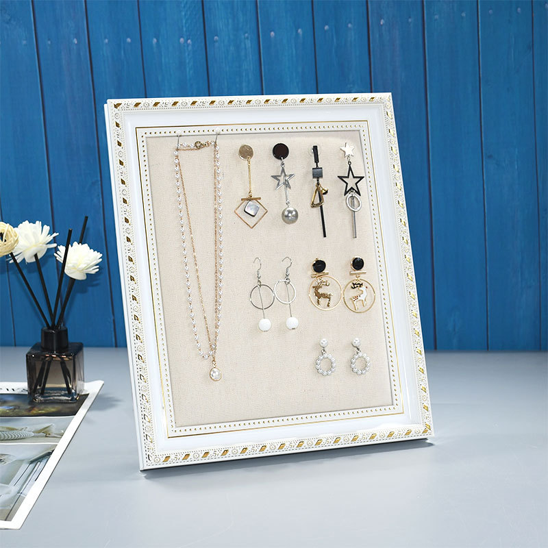 歐式相框耳環板掛牆耳飾收納飾品架子家用耳釘首飾道具項鍊展示架