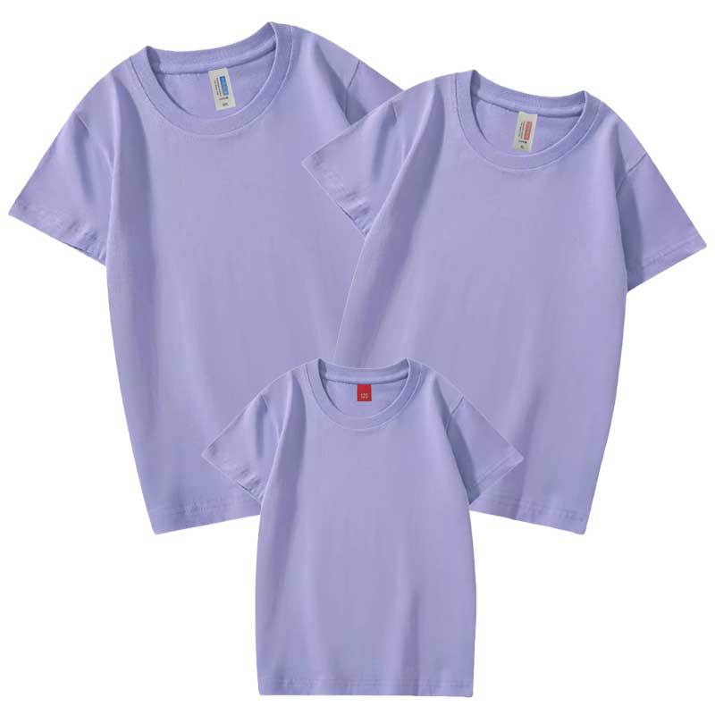 En stock venta al por mayor estilo coreano verano nueva pareja padre-hijo ropa niños Camiseta de manga corta color sólido blanco en blanco generación grupo ropa