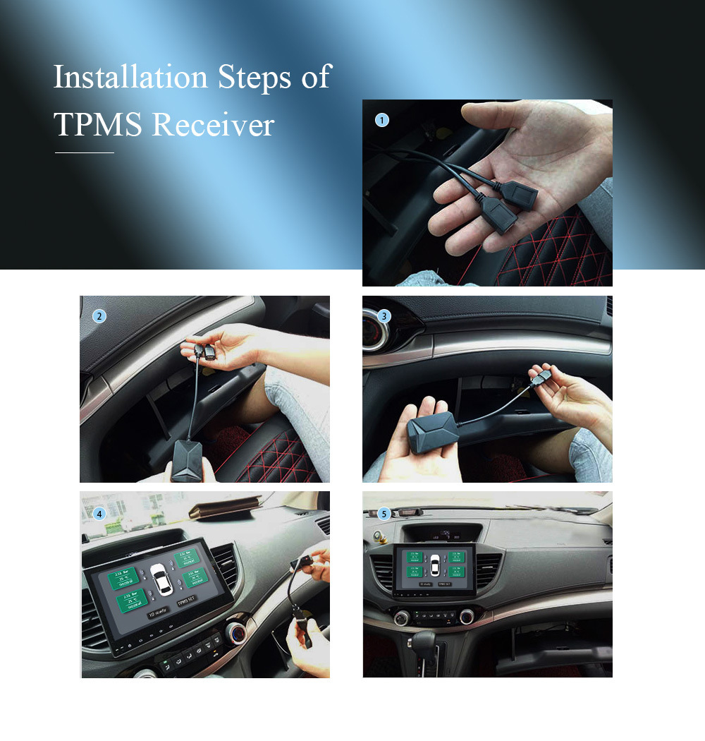 Cross-Border Android Navigation Car USB Tire Pressure Monitoring System Tpms Internal and External Wheel Temperature Detection