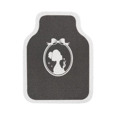 Car foot mat creative silk ring car anti-dirty protective pad Internet celebrity goddess bow car foot mat can be cut (Universal Foot Pad) - black-goddess-bow-foot-mat-front-row