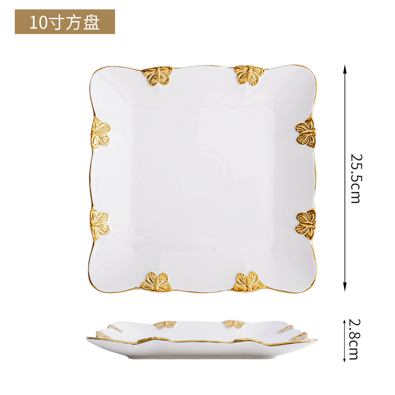 10 인치 나비 사각형 플레이트 [프놈펜]