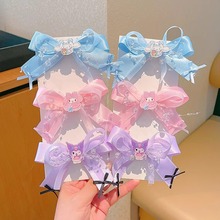 库洛米蝴蝶发饰女童卡通发夹2025新款小女孩美乐蒂碎发对边夹头饰