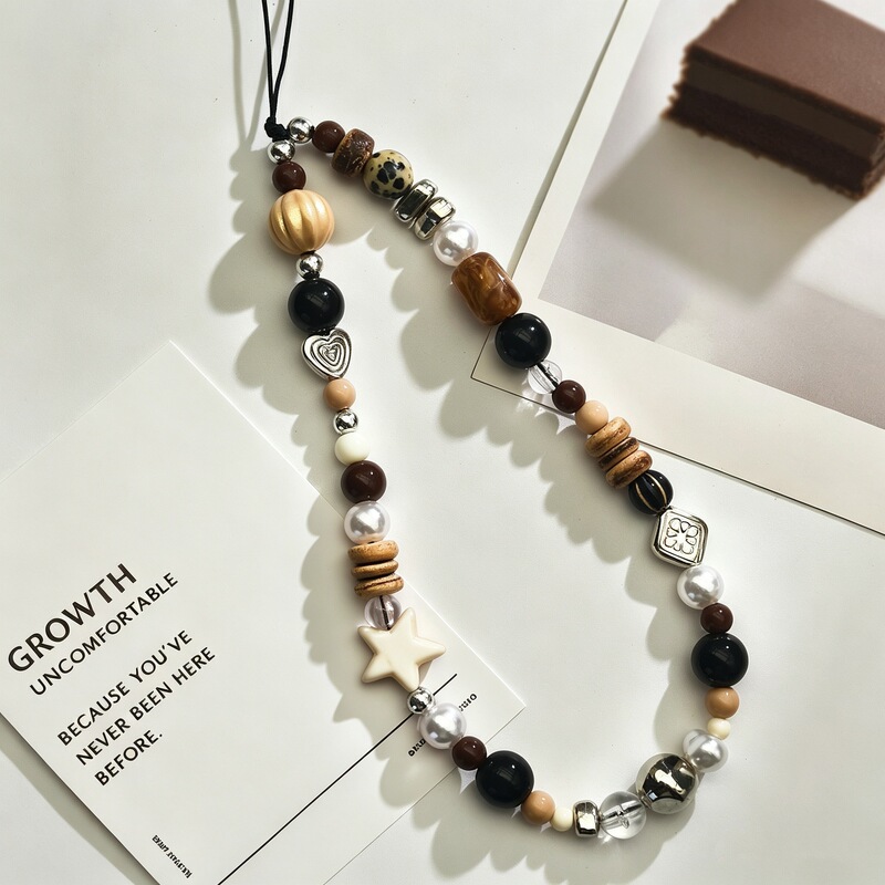 Vintage Maillard Star Phone Chain, Autumn/Winter Ins-style Beaded Phone Strap, Popular Versatile ccd Pendant Vintage Maillard Star Phone Chain, Autumn/Winter Ins-style Beaded Phone Strap, Popular Versatile ccd Pendant