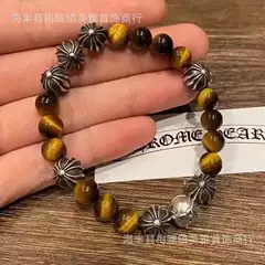 Boutique Tiger Eye stone bracelet crook bracelet DIY jewelry accessories cross pendant bracelet punk student retro