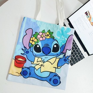Cartoon Foreign Trade Canvas Bag, Fashionable Student Bag, Women's Handbag, Cute Commuting Versatile Shoulder Tote, Large Capacity