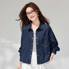 韩版牛仔外套女长袖2026春装新款宽松时尚休闲好看减龄翻领上衣