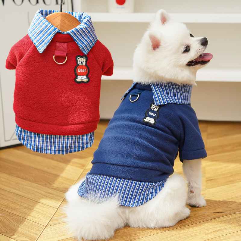 Muñoz de invierno y otoño, dos piezas de ropa de mascotas, accesorios, ropa, gato, perro, oso de peluche.