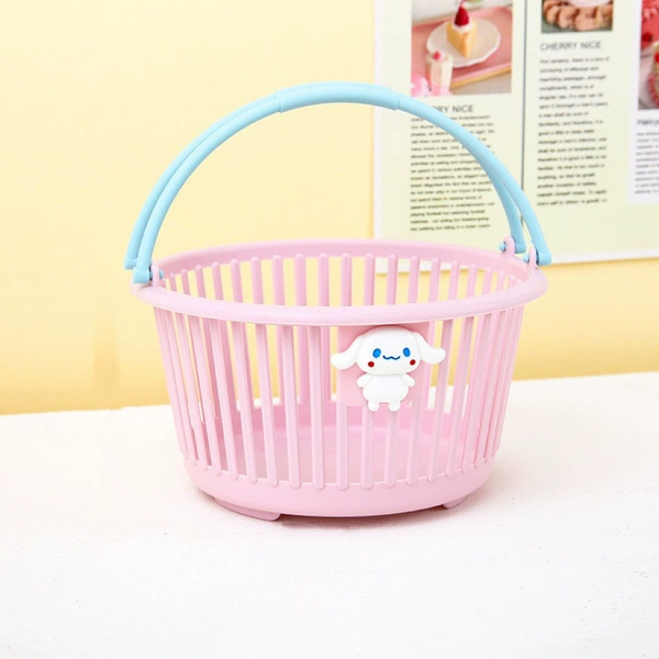 Round pink small basket (comes with random jade dog sticker)