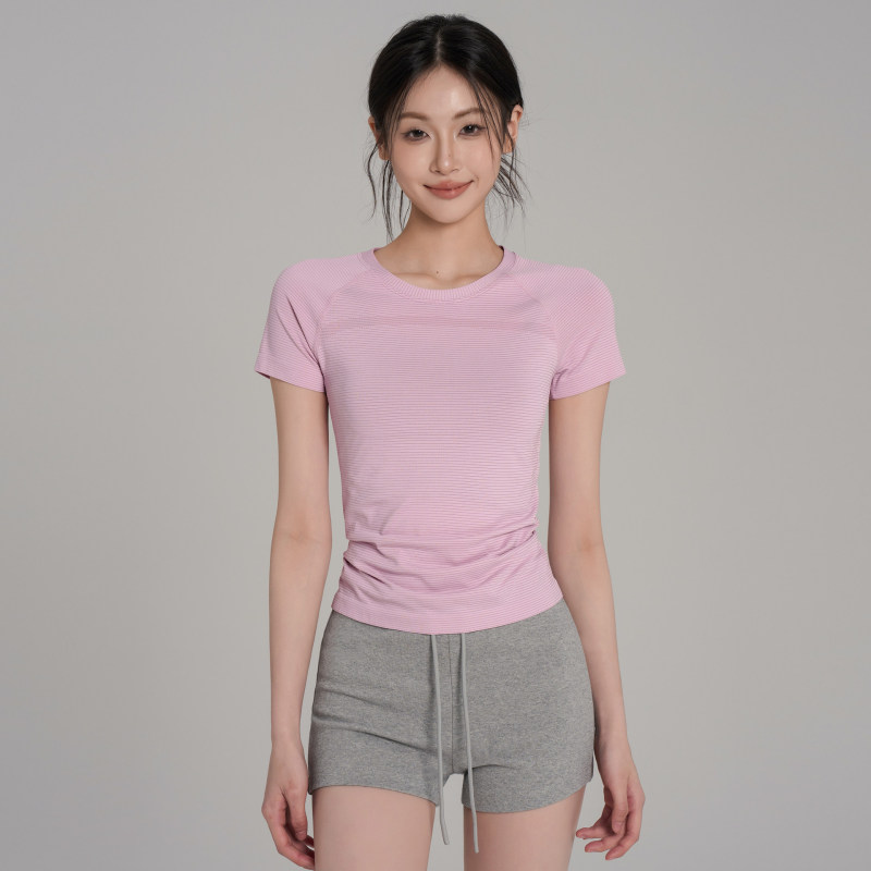 Summer Yoga Wear Short-Sleeved Women's High-Elastic Breathable Quick-Drying Sports Running Training Pilates Fitness Wear Top T-Shirt Summer Yoga Wear Short-Sleeved Women's High-Elastic Breathable Quick-Drying Sports Running Training Pilates Fitness Wear Top T-Shirt