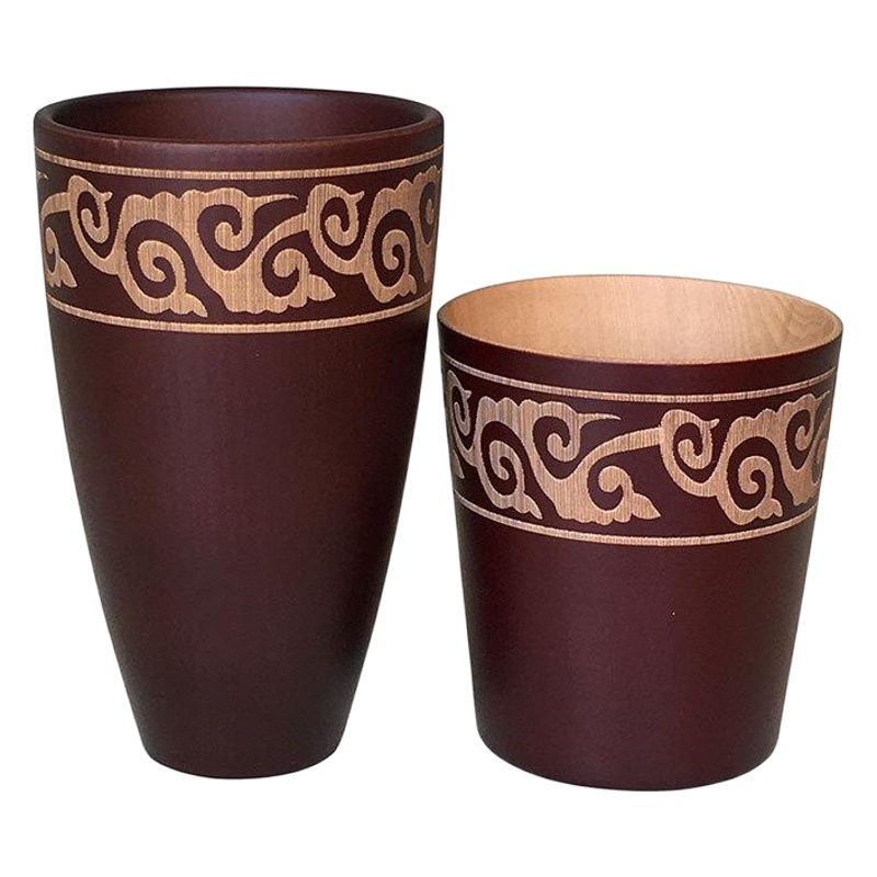 Fábrica directa creativa taza de té chino cilíndrico práctico taza de madera anti-escaldado taza de madera al por mayor gran cantidad de descuento