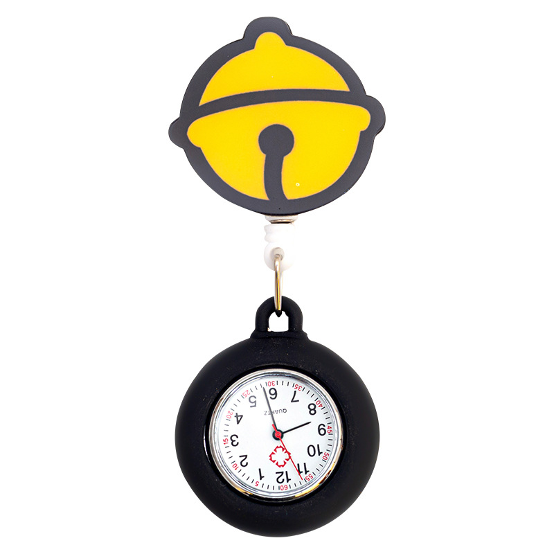 Reloj de enfermera retráctil con clip, diseño de dibujos animados, reloj de bolsillo médico para doctores y estudiantes, al por mayor