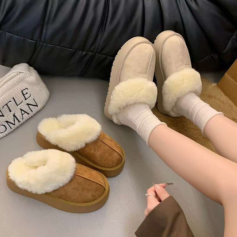 Snow Boots, Slip-On Mules, Women's Outdoor Wear, 2026 Winter Warm Thick-Soled Furry Slippers, Northern Cotton Shoes Snow Boots, Slip-On Mules, Women's Outdoor Wear, 2026 Winter Warm Thick-Soled Furry Slippers, Northern Cotton Shoes