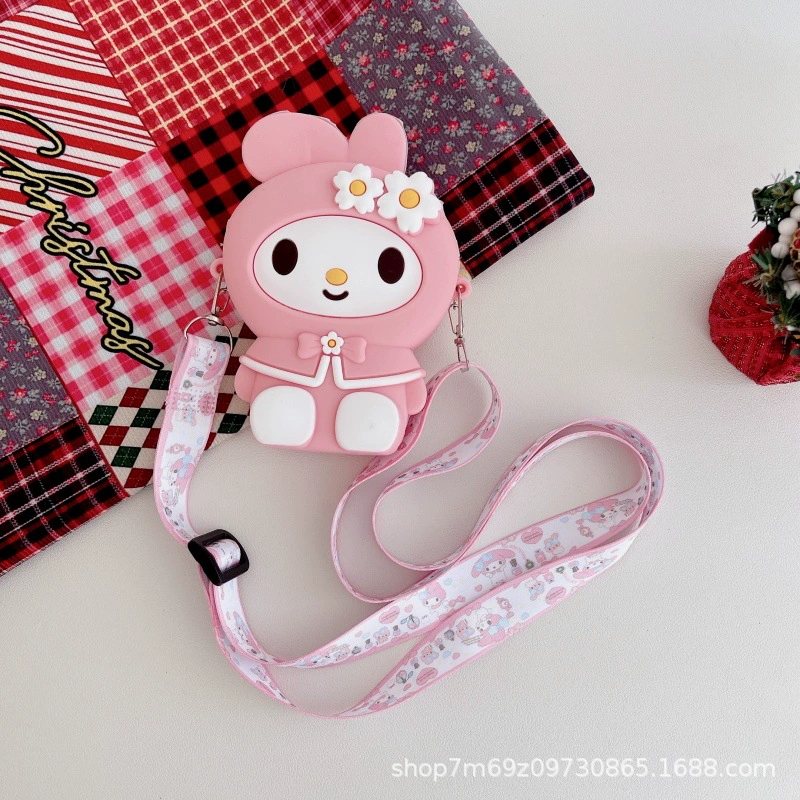 Children's bag, cartoon brand wallet, fashionable silicone shoulder bag