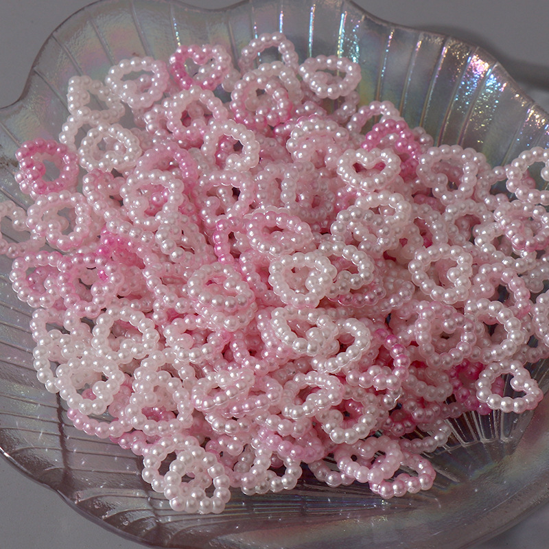 ABS imitación de perlas de fondo plano perlas de forma especial amor flocos de nieve DIY móvil belleza material de decoración de Navidad