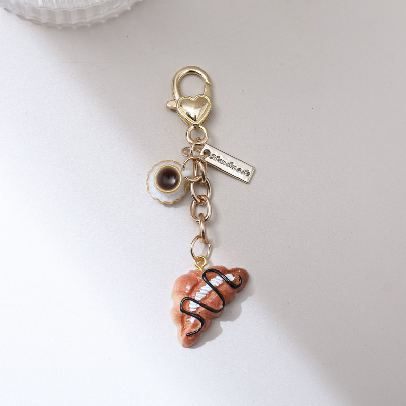 Cute Coffee Bread Keychain Bag Pendant Notebook Pendant