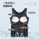 Women's Threaded Black Camisole with Chest Pad in Summer