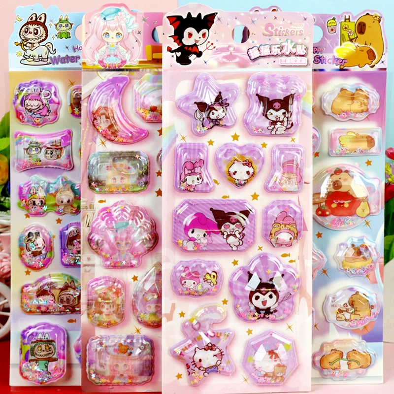 Детская мультяшная водяная наклейка Санрио Куломила Бубка Капбала Хлопковая кукла Веселая водяная наклейка
