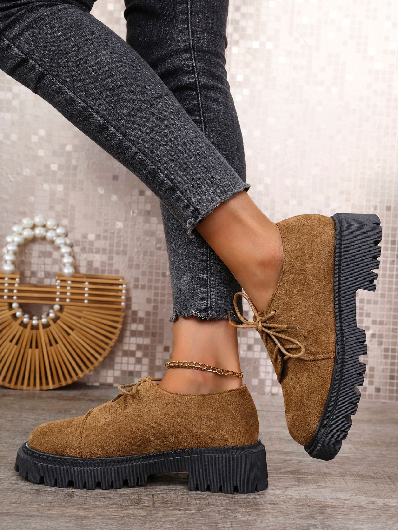 Plus Size Women's Leopard Print Platform Loafers With Chunky Heel_voghion.com