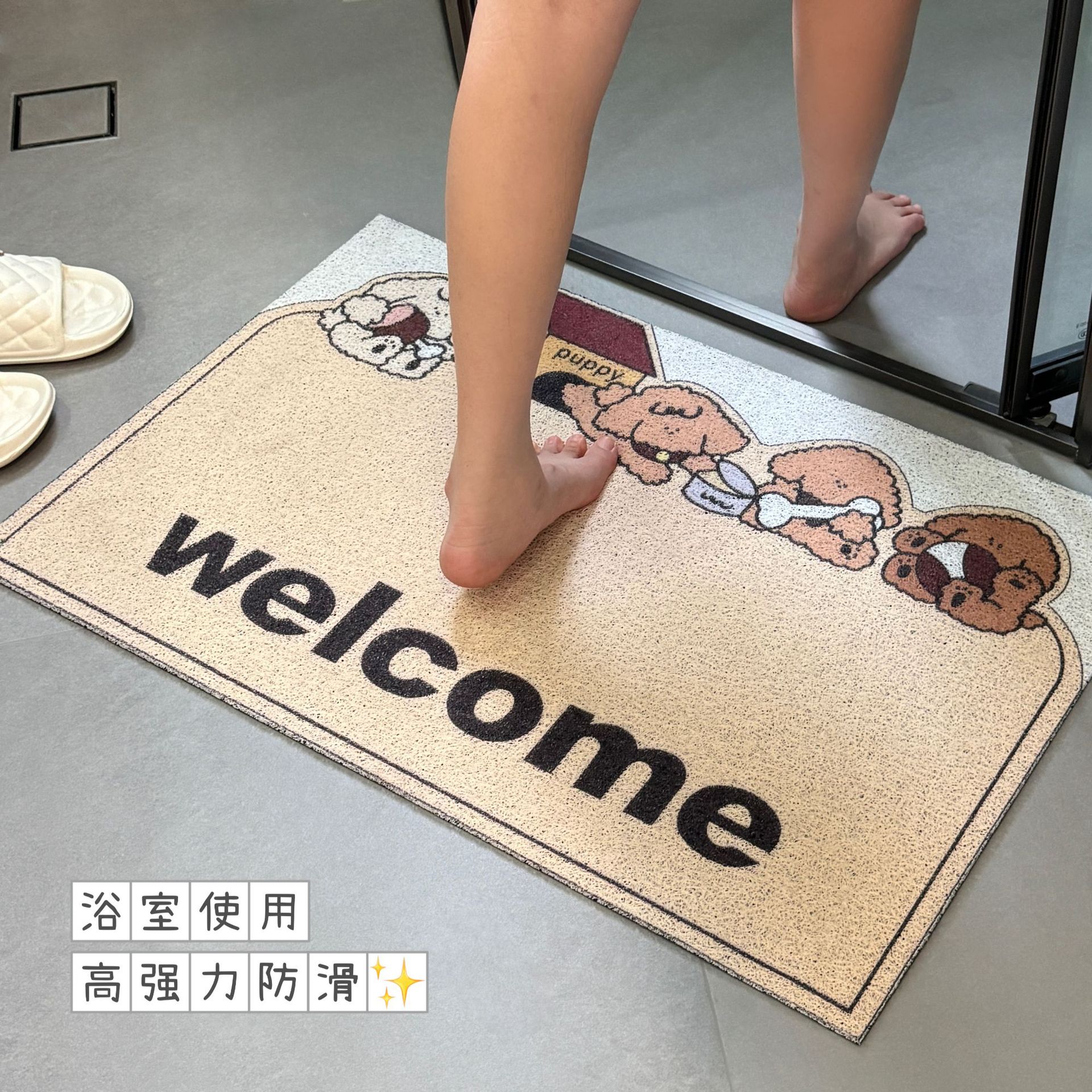 Nuevo baño de dibujos animados alfombra de suelo absorbente de agua inodoro puerta antideslizante alfombra de puerta alfombra de secado rápido resistente a la suciedad