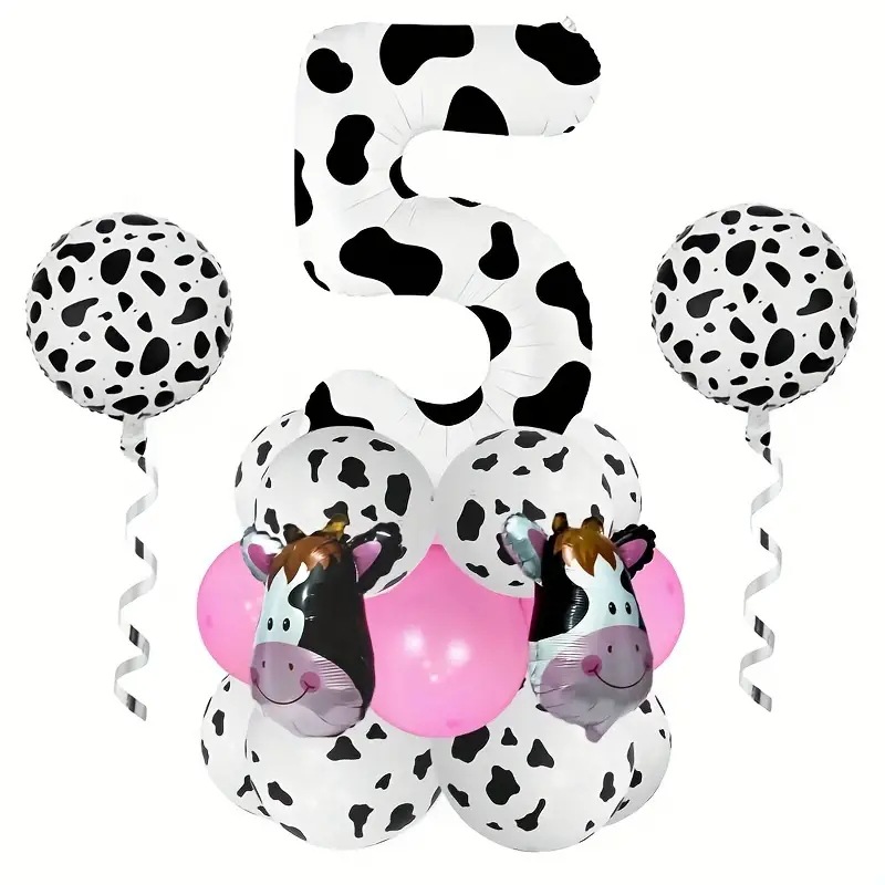Casual Cute Cow Pattern Aluminum Film Birthday Festival Balloons display picture 9