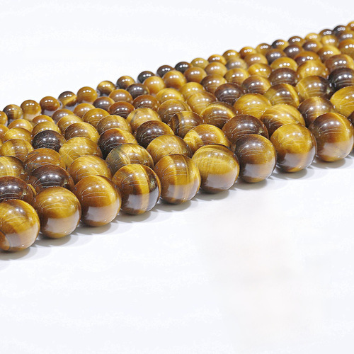 Hengcheng Jewelry Natural Tiger's Eye Gemstone Exquisite Yellow Tiger's Eye Bead String Bracelet Jewelry Accessories