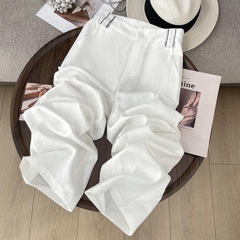 Linen Tencel Wide Leg Pants Women's Summer 2025 New Spring High Waist Dosing Sunscreen Cotton Linen Straight Casual Pants Thin