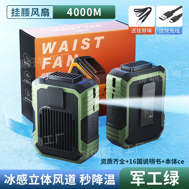 2025 新しいクロスボーダー腰掛けファン屋外 USB デスクトップミニ怠惰な首掛け腰小型ファン 1 ピースロット|undefined