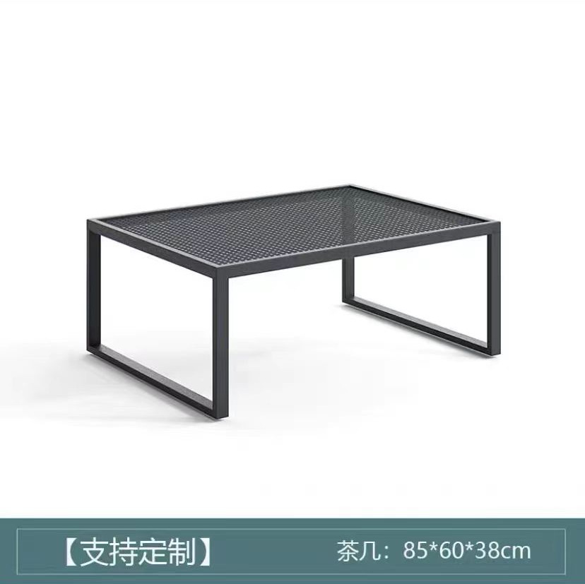 Sofá de aleación de aluminio al aire libre nórdico terraza villa muebles departamento de ventas residencial sofá de acero inoxidable combinación al aire libre