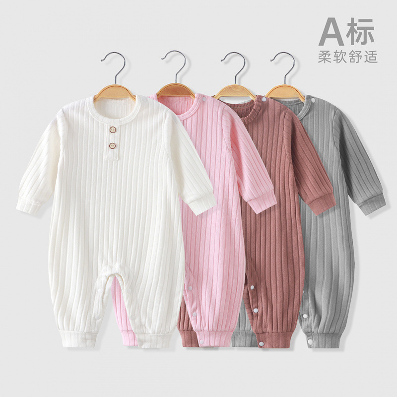 New Baby Jumpsuits, Autumn and Winter Newborn Clothes, Male and Female Baby Pajamas, Toddler Long-Sleeved Clothes, Crawling Clothes