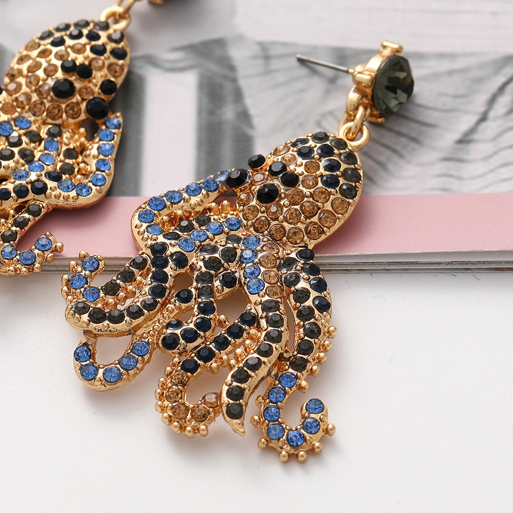 Fashion Diamond Octopus Earrings display picture 4