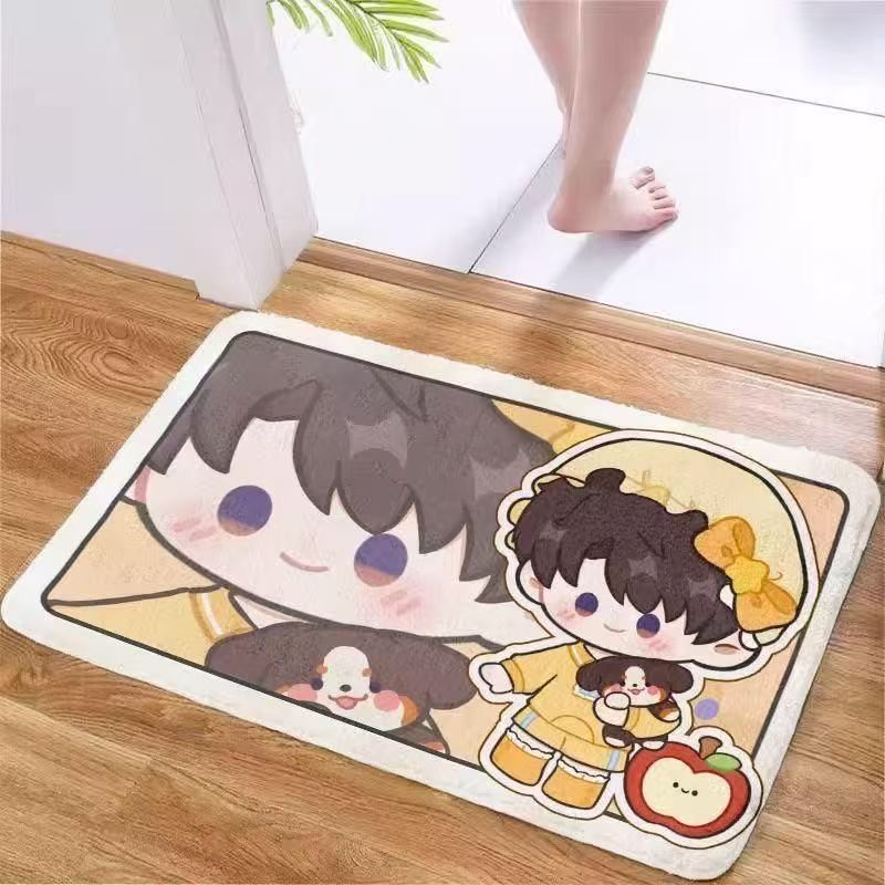 Tapis espace dessin animé en diatomite antidérapant absorbant_voghion.com